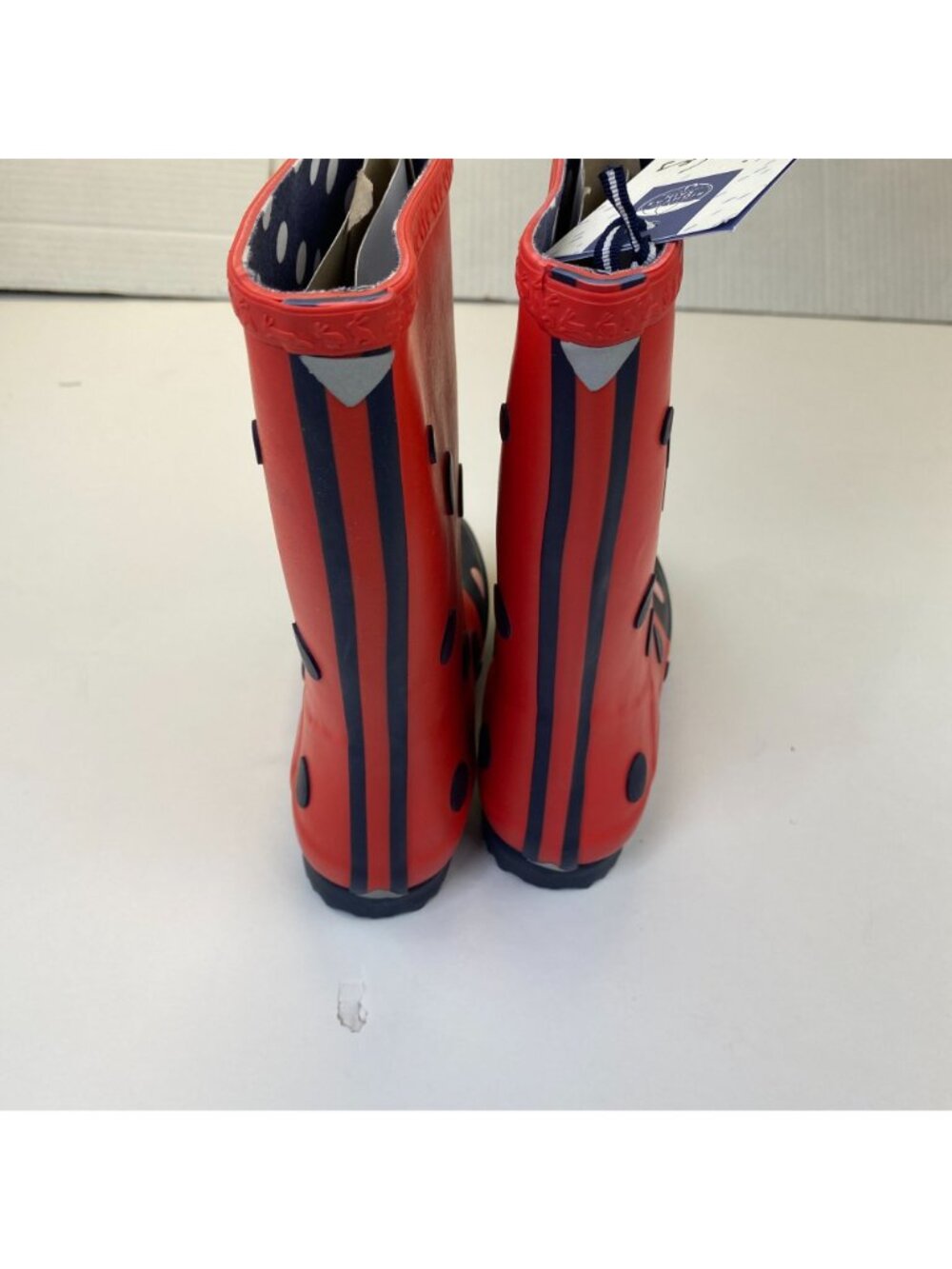 Joules Red Ladybug Rain Boots Big Kids Size 3 Red Black Pull On Wellie Boots - Picture 8 of 16